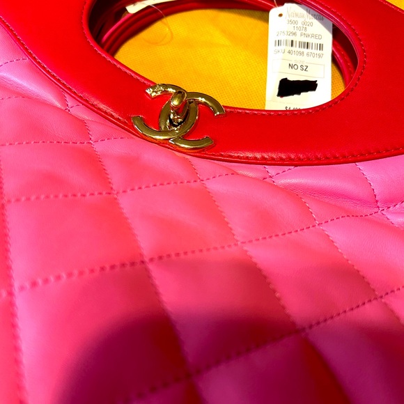 CHANEL Lambskin Quilted Large 31 Hand Bag Pink Light Red Women's Authentic Cert. - Picture 13 of 15